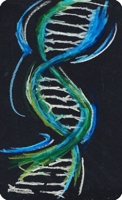 Dna Double Helix Oil Pastels 365 Day Art Project Biology Art Dna