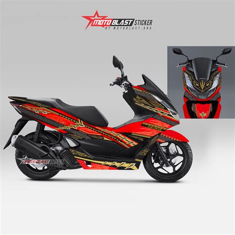 Modifikasi Striping New Honda Pcx 150 Livery Movistar Motogp Motoblast