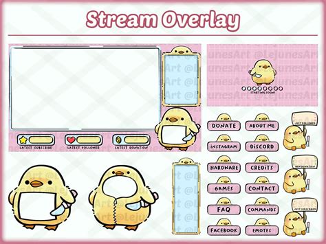 Stream Overlay Package Animated Cute Windows Theme Overlay Chick With a ...