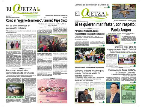 Nuestra Portada Edici N Octubre El Quetzal De Cholula