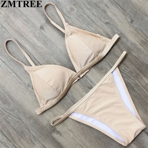 ZMTREE Brand Bikini 2017 New Arrival Bikini Set Women Swimwear Solid