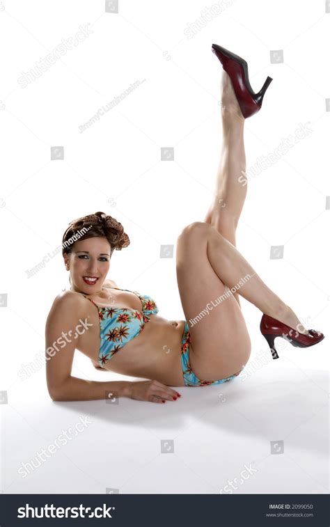 Retro Pinup Brunette Bikini Girl Stock Photo Shutterstock