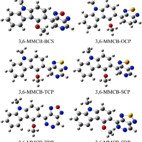 Optimized Molecular Structures Obtained By Dftb3lyp6 31 G Of The 36