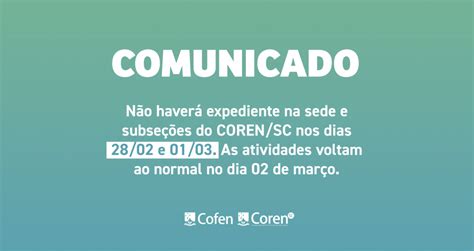 Banner Comunicado Coren Sc Conselho Regional De Enfermagem De