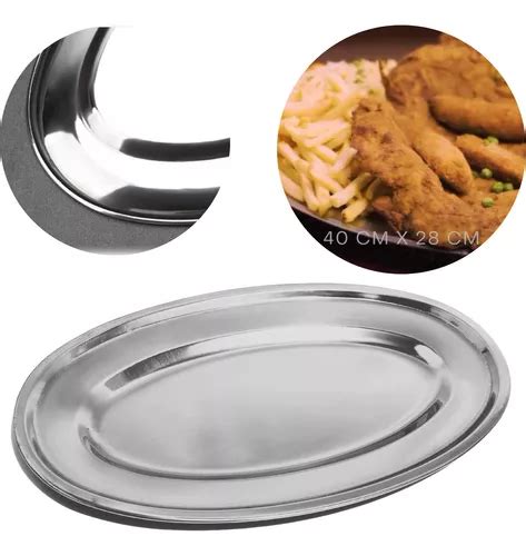 Travessas Oval A O Inox Rasa Cm Pro Bandeja Por Es Parcelamento