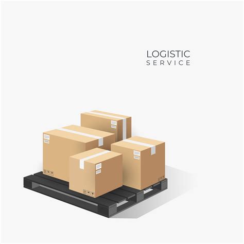 Boxes On Wooden Pallet Logistics Concept 1177138 Vector Art At Vecteezy