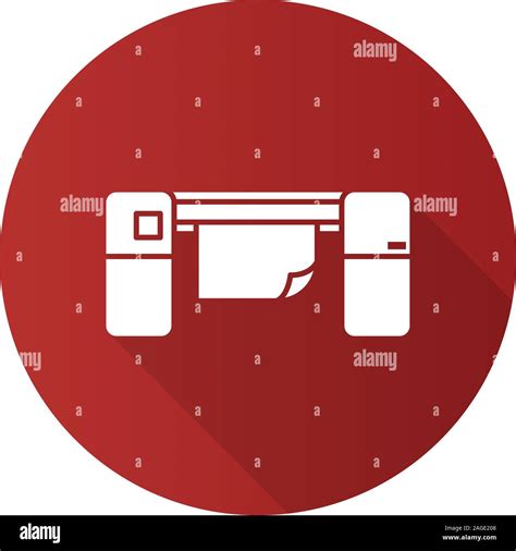 Large Format Printer Flat Design Long Shadow Glyph Icon Printing