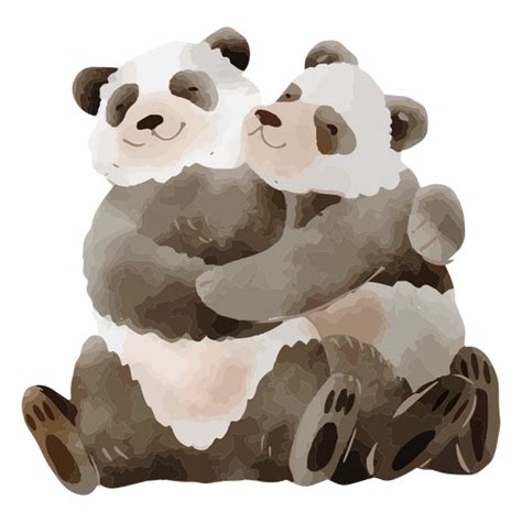 Design Png E Svg De Pandas Fofos Em Estilo Aquarela Para Camisetas