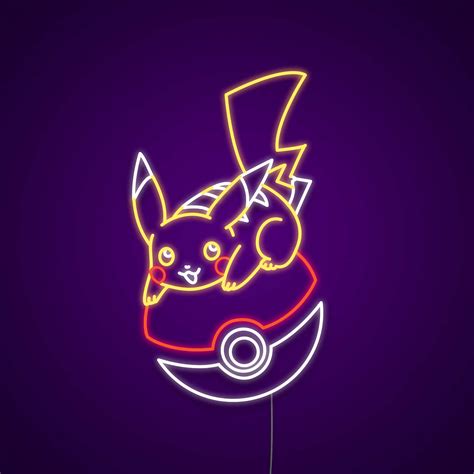 🔥 Free Download Pikachu On Pokeball Pokemon Neon Sign Neonize By