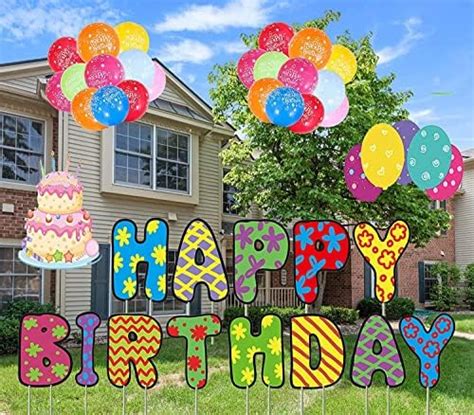 Amazon Jieyuejewelry Pieces Happy Birthday Yard Signs