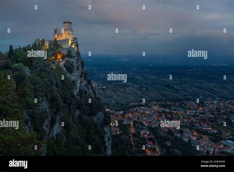 Fortresses Three Towers Of San Marino Stock Photo Alamy