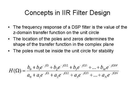 Chapter 6 Infinite Impulse Response Filter Design Objectives