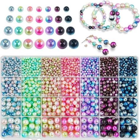 Amlope Pcs Perles Pour Bracelet Mm Perles De Rocaille Kit