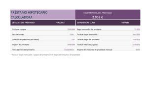 Plantilla Excel Para C Lculo De Hipoteca Descarga Gratis