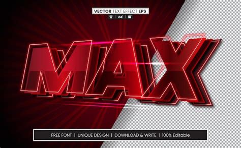 Effet De Texte Max D Enti Rement Modifiable Vecteur Premium