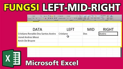 Cara Menggunakan Rumus Left Right Dan Mid Tutorial Microsoft Excel