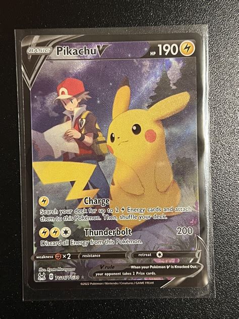 PIKACHU V Red TG16 TG30 Full Art Lost Origin Trainer Gallery Pokemon