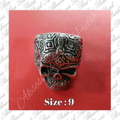 Jual Abp Cincin Ringskull Tengkorak Motif Batik Batik Anti Karat Di