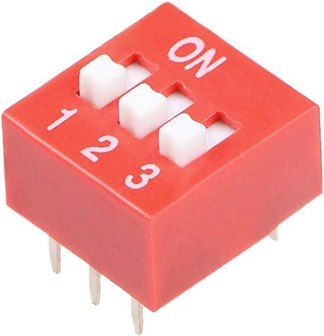 Uxcell 50 Pcs Red DIP Switch 1 2 3 Positions 2 54mm Pitch For Circuit