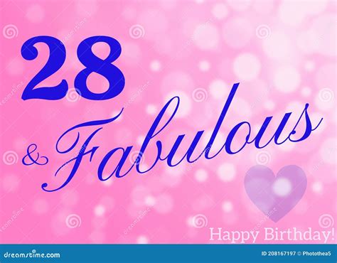 28th Birthday Card Wishes Stock Illustration Illustration Of Fabulous