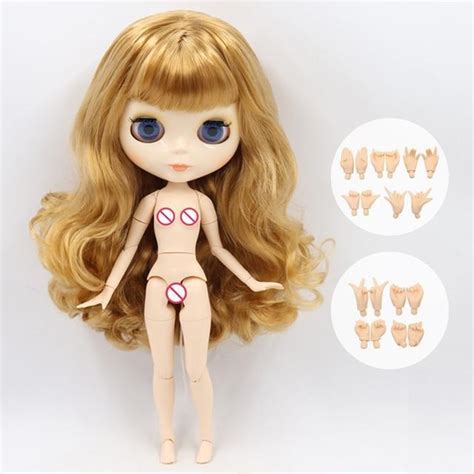 Nude Blythe Doll From Factory Jointed Body White Skin Matte Face