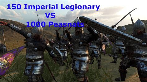 150 Imperial Legionary VS 1000 Peasants Mount Blade II Bridge