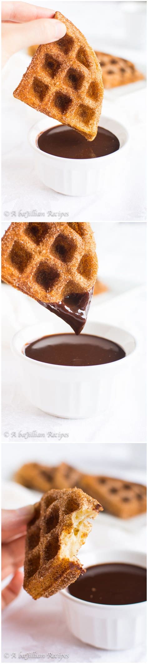 Churro Waffles With Mexican Chocolate Sauce A Bajillian Recipes