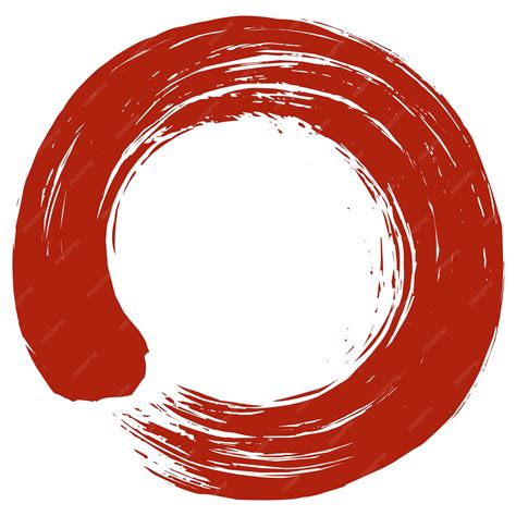 Premium Vector Red Enso Zen Japanese Circle Brush Stroke Sumi E