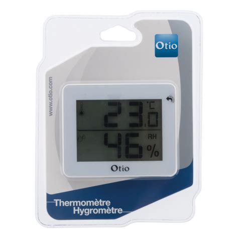 Otio Thermomètre Hygromètre d intérieur avec écran LCD Blanc