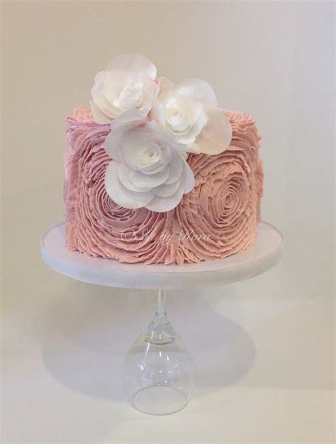 Buttercream Spiral Ruffles Decorated Cake By Kara Cakesdecor