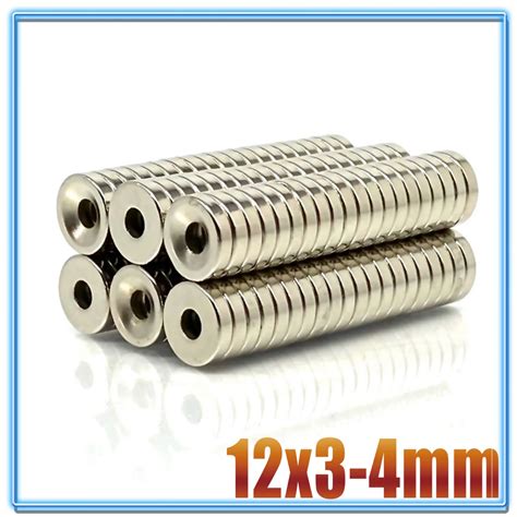 Pcs Neodymium Magnet X Hole N Ndfeb Round Super