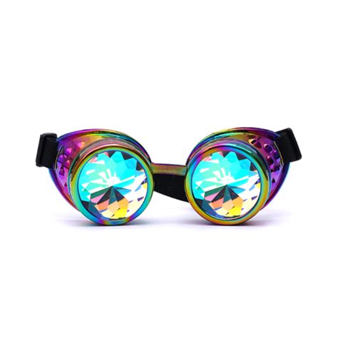 Lelinta Psychedelic Laser Kaleidoscope Glasses Cosplay New Colored Diamond Lens Retro