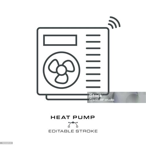 heat pump icon editable stroke stock illustration  image