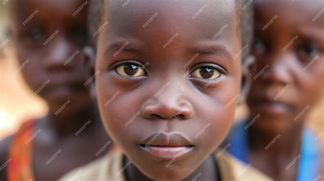 Niños africanos hambrientos están pidiendo comida desnutrición retrato de niños refugiados ...