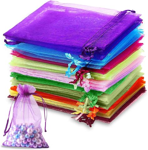 Carehabi Lot De Sachets En Organza Multicolores X Cm