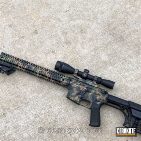 Precision Ar 15 Rifle In A Cerakote Woodland Camo Finish By Web User