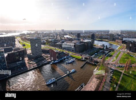 Rotterdam Netherlands Port And Cityscape Panoramic View From Euromast