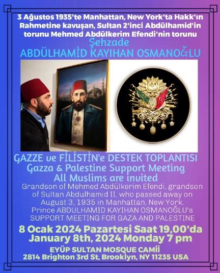 Ey P Sultan Mosque Camiinde Filistine Destek Toplant S Abd Lhamid