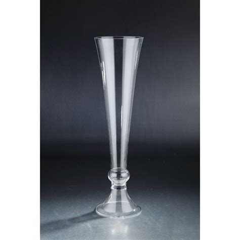 22 5 Clear Cone Shaped Glass Pedestal Floral Vase