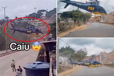 Police Chopper Crash Lands On Brazilian Highway School Trang Dai