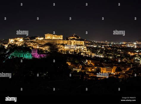 Acropolis night view hi-res stock photography and images - Alamy