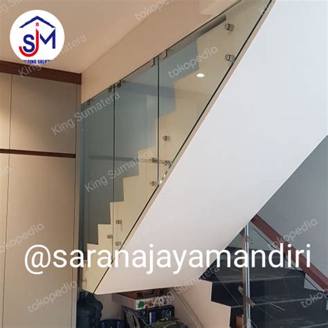 Jual Railing Tangga Kaca Tempered Railing Tangga Stainless Kaca