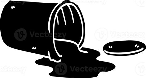 Line Drawing Cartoon Spilt Paint Solid Black Icon 45452882 Png