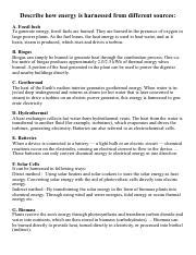 Describe how energy is harnessed from different sources.pdf - Describe ...