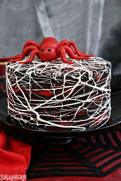 Red Velvet Marshmallow Spiderweb Cake Sugarhero