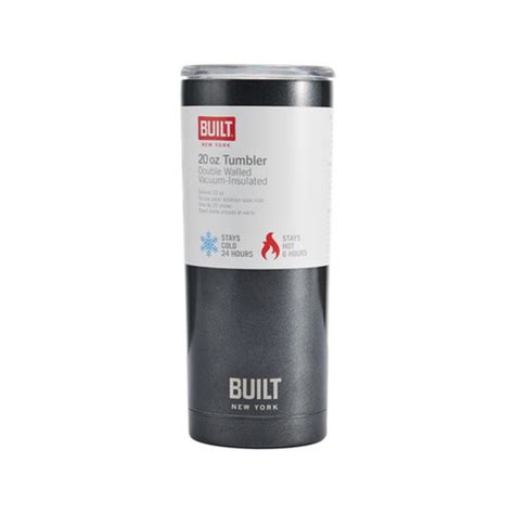 Built 20 Ounce Double Wall Stainless Steel Tumbler In Charcoal Pack