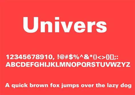 Univers Bold Font