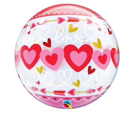 Balon Foliowy 22 QL Bubble Poj Love Connected Hearts Qualatex