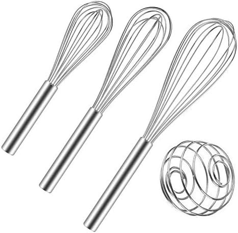 KSENDALO Stainless Steel Whisks Set Of 3 8 10 12 Milk Egg Beater