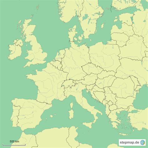 StepMap Europa politisch stumm Landkarte für Deutschland